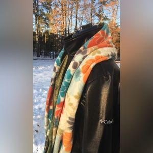 Orange/Teal Fleece Double Sided Adult Infinity Scarf